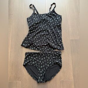 Storq Blue Flowers nursing tank and briefs size L